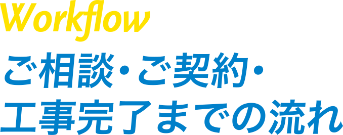 Workflow ご相談・ご契約・工事完了までの流れ